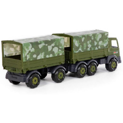 Автомобиль бортовой тентовый военный с прицепом  Полесье 49155 Престиж