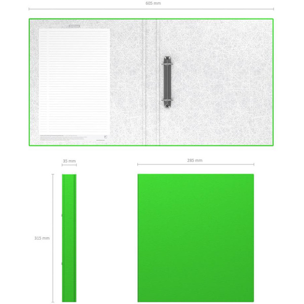Файл-регистратор Erich Krause А4/35мм NEON, ламинированный, зеленый 39057