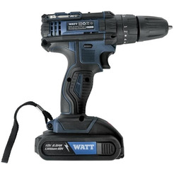 Дрель-шуруповерт WATT WAS-18Li-3 1.018.Y29.23 (с 2-мя АКБ, кейс)