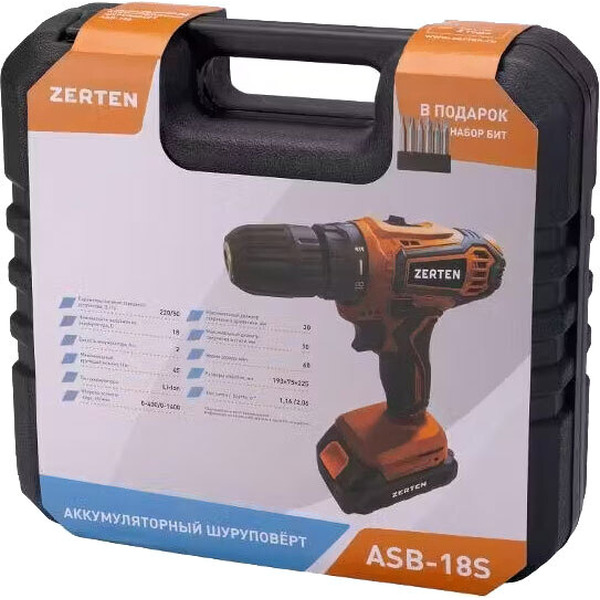 Дрель-шуруповерт Zerten ASB-18S