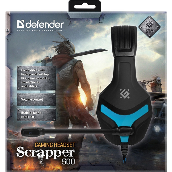 Наушники Defender Scrapper 500 (черный/синий)