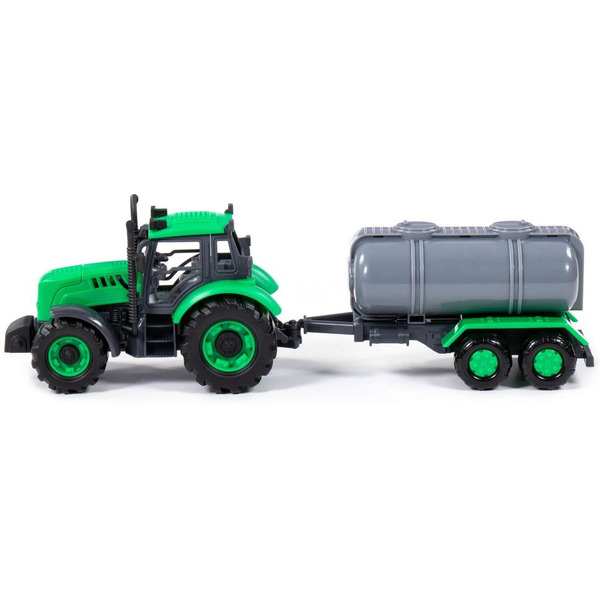 Трактор Полесье Прогресс с прицепом-цистерной 91567 (зеленый)