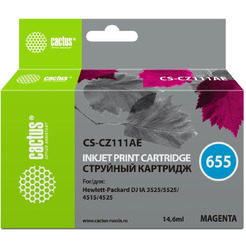 Картридж струйный Cactus CS-CZ111AE №655 (пурпурный)