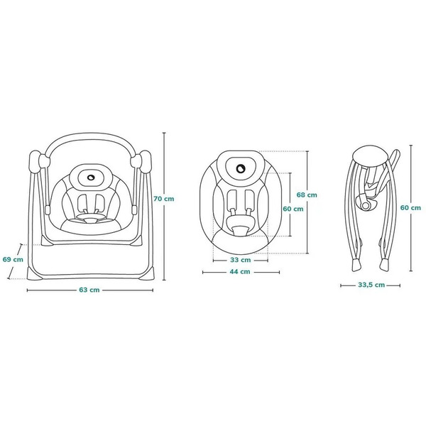 Качели Lionelo Ruben (Stone Grey Turquoise)