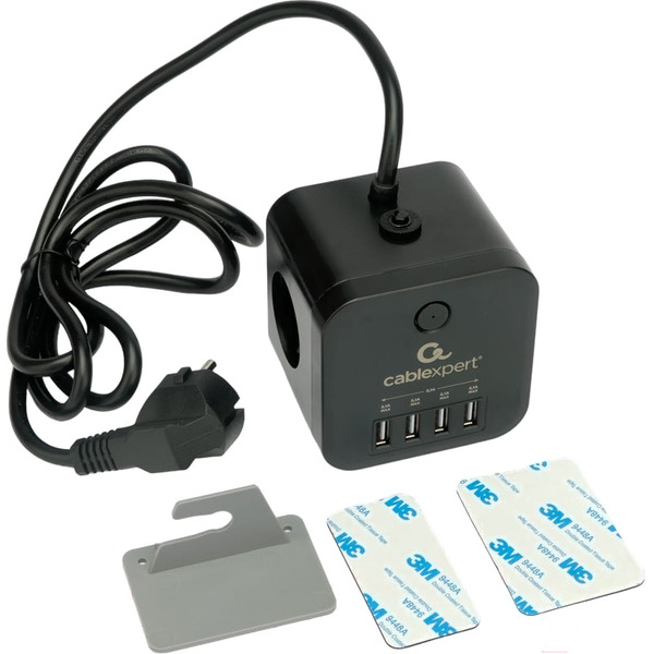 Сетевой фильтр Cablexpert CUBE-3-U4-B-1.5