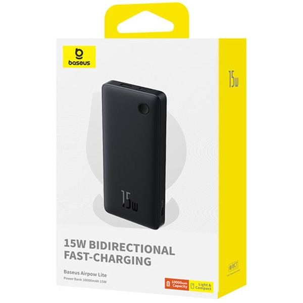 Внешний аккумулятор Baseus Airpow Lite Power Bank 15W 10000mAh (P10067500123-00) черный