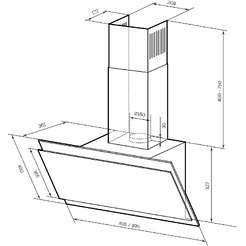 Кухонная вытяжка LEX Furia 900 (белый)