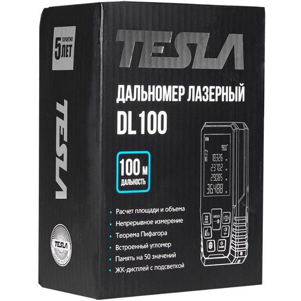Лазерный дальномер Tesla DL100 (834617)