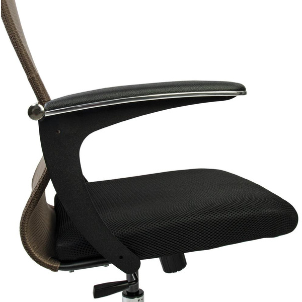 Кресло BRABIX EX-801 532920 (хром, плотная двойная сетка Х2, черное/коричневое)