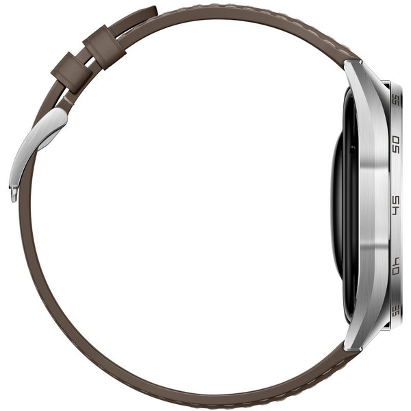Смарт-часы HUAWEI Watch GT 6 46mm (ATM-B19) серебристый, с коричневым кожаным ремешком