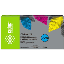 Картридж струйный Cactus CS-F9K17A 728XXL (голубой)