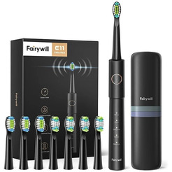 Электрическая зубная щетка Fairywill E11 (черный, 8 насадок + чехол)