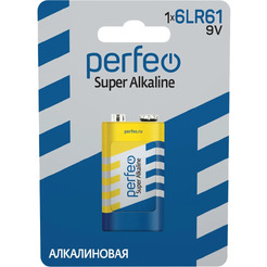Батарейка Perfeo Крона 6LR61/1BL (9 В) щелочная, 1 шт
