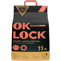 Наполнитель для туалета Ok-Lock Растительный Персик комкующийся (4.76кг/11л)