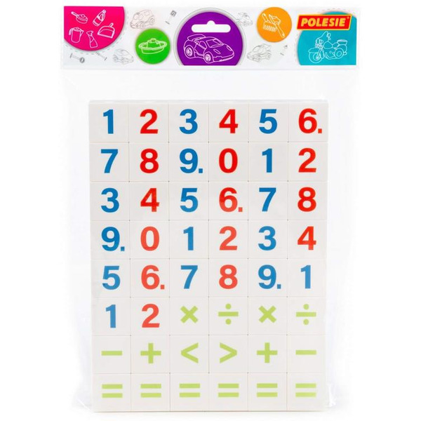 Набор игровой настольный Полесье Цифры и математические знаки 83344 (48 элементов)