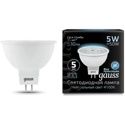 Лампа Gauss LED MR16 GU5.3 5W 4100K 101505205