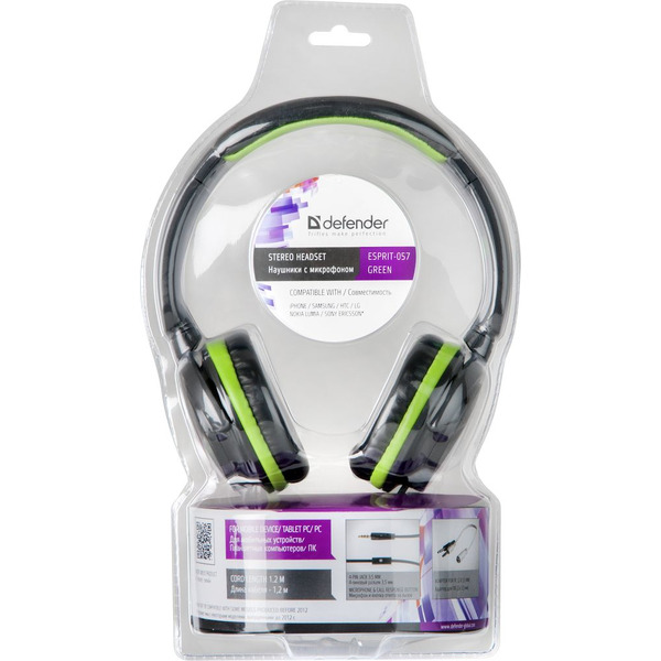 Гарнитура Defender Esprit 057 (зеленый)