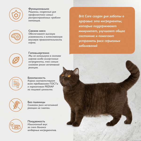 Сухой корм для кошек Брит Кеа Cat Sterilised Weight Control с рыбой и индейкой / 1067092 (1.5кг)