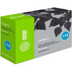 Картридж лазерный Cactus CS-Q6511X Q6511X черный (12000стр.) для HP LJ 2410/2420/2420DN/2430