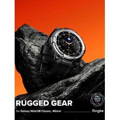 Ремешок с чехлом RINGKE Rugged Gear для Galaxy Watch 8 Classic 46mm BLACK