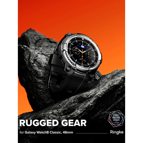 Ремешок с чехлом RINGKE Rugged Gear для Galaxy Watch 8 Classic 46mm BLACK