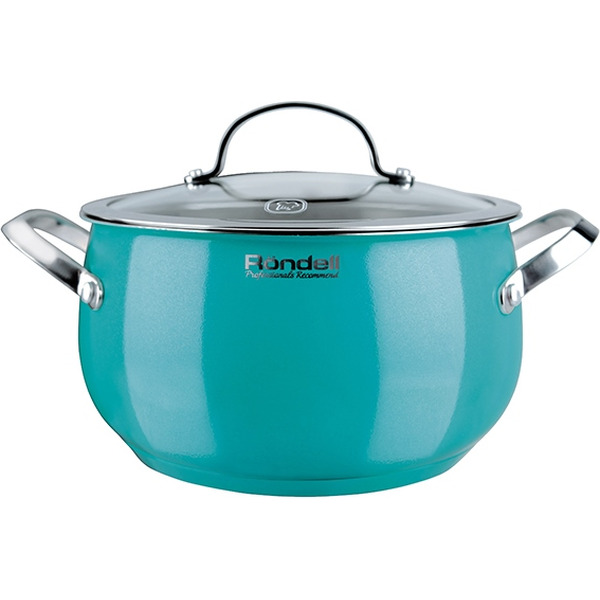 Кастрюля с крышкой Rondell Turquoise 18 см (2,8 л) RDS-717