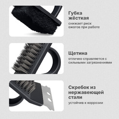 Щетка для чистки мангала и гриля 3 в 1 WBZ 702563