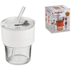 Стакан с трубочкой Perfecto Linea Clear 30-400301