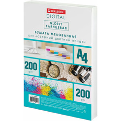 Бумага мелованная глянцевая А4 Brauberg 116405