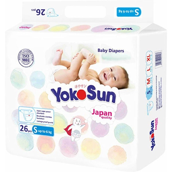 Подгузники YokoSun На липучках S до 6 кг (26 шт)