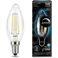 Светодиодная лампочка Gauss Candle-dim E14 5 Вт 4100 К 103801205-D