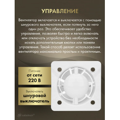 Вентилятор накладной Awenta KWS100W-PTCB100M
