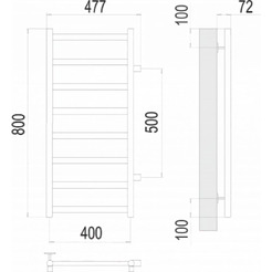 Полотенцесушитель TERMINUS Аврора П8 400x800 бп 500 (хром)