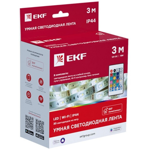 Умная светодиодная лента Connect  EKF slswf-3-rgbw