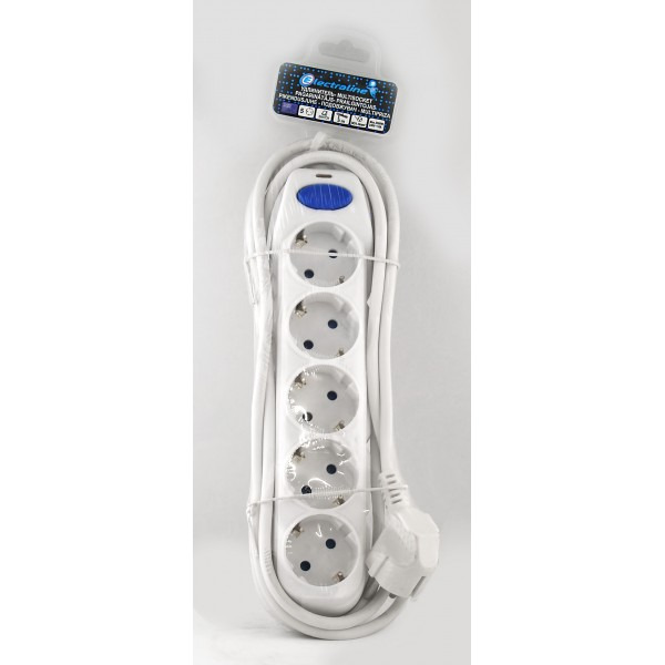 Удлинитель Electraline 62052 (3м, белый)