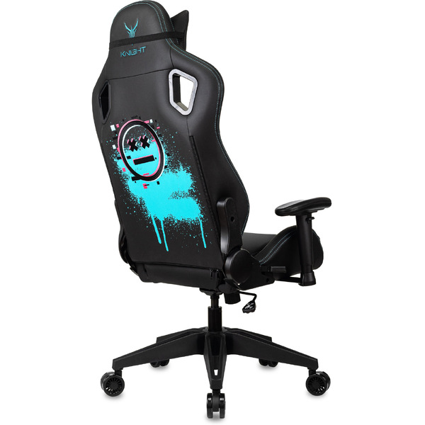 Кресло игровое Бюрократ Knight Outrid Smile экокожа, черный