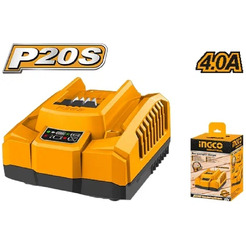 Быстрое интелектуальное зарядное устройство INGCO FCLI20411 (4А, 20В)