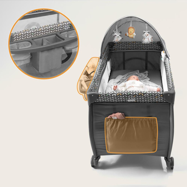 Кровать-манеж Lionelo Sven Plus (Grey Scandi)