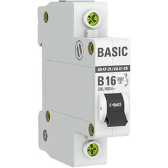Выключатель автоматический EKF Basic ВА 47-29 1P 16А (B) 4,5кА