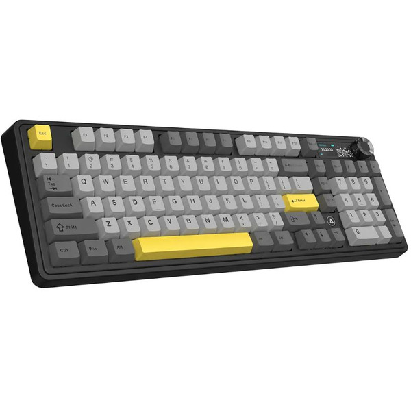 Компьютерная клавиатура AJAZZ AK980 V2 (черно-серая с желтым)