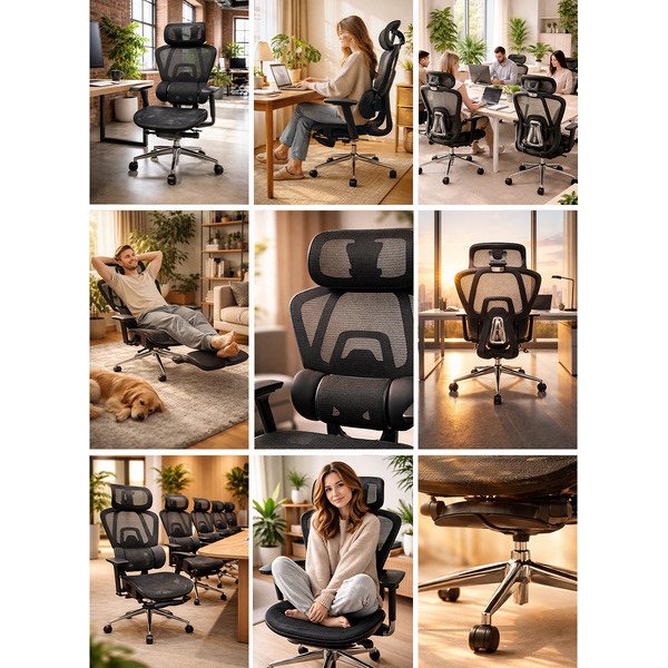 Кресло компьютерное myroo Office Agile Black (T804-B)