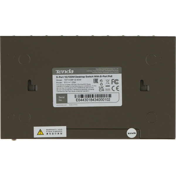 Коммутатор Tenda TEF1109P-8-63W