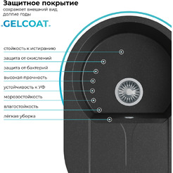 Кухонная мойка Polygran Atol 760 (черный)