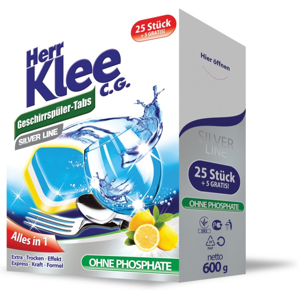 Таблетки для посудомоечных машин Herr Klee C.G.Silver Line (25+5шт)