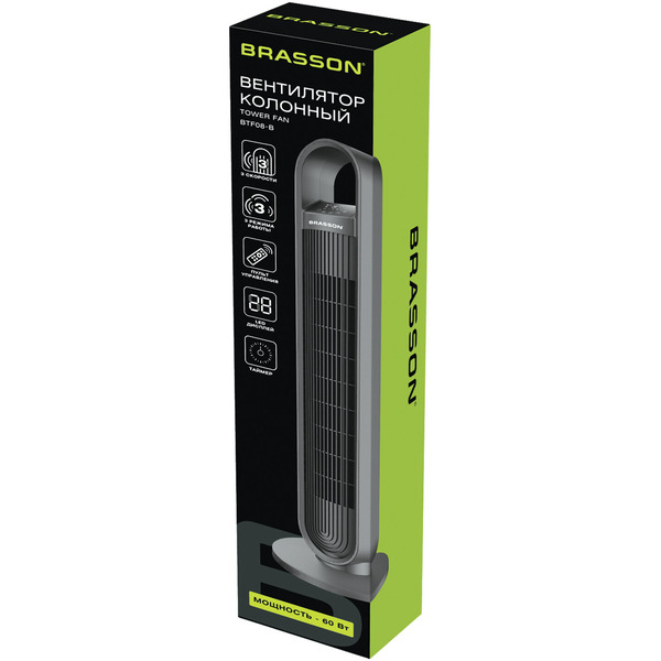 Вентилятор колонный черный BRASSON BTF08-B 457788