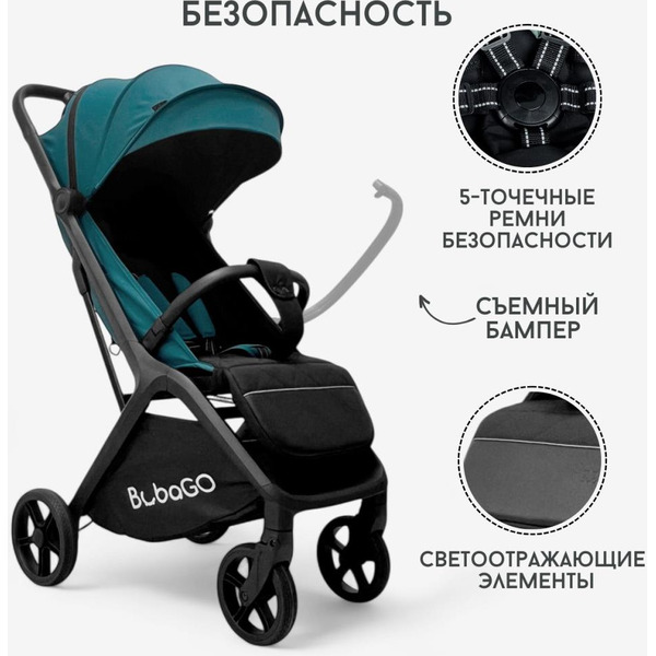 Коляска детская прогулочная BubaGo LUNA BG 154-2 (синий)