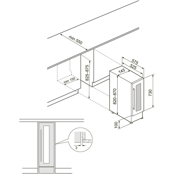 Встраиваемый винный шкаф Krona BADEN 82/7 IX (KRWF007)