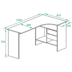 Стол Сокол СПм-25 (левый, белый)