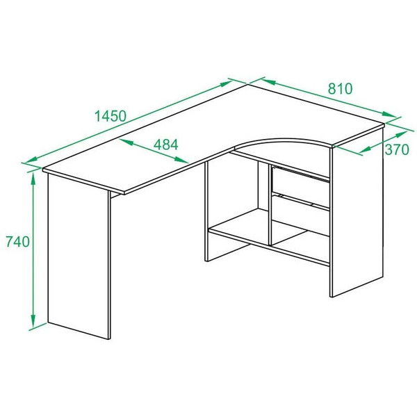 Стол Сокол СПм-25 (левый, белый)