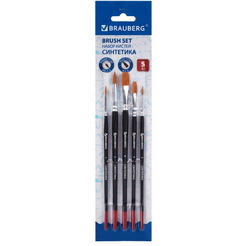 Набор кистей BRAUBERG Синтетика 200219 (5 шт)